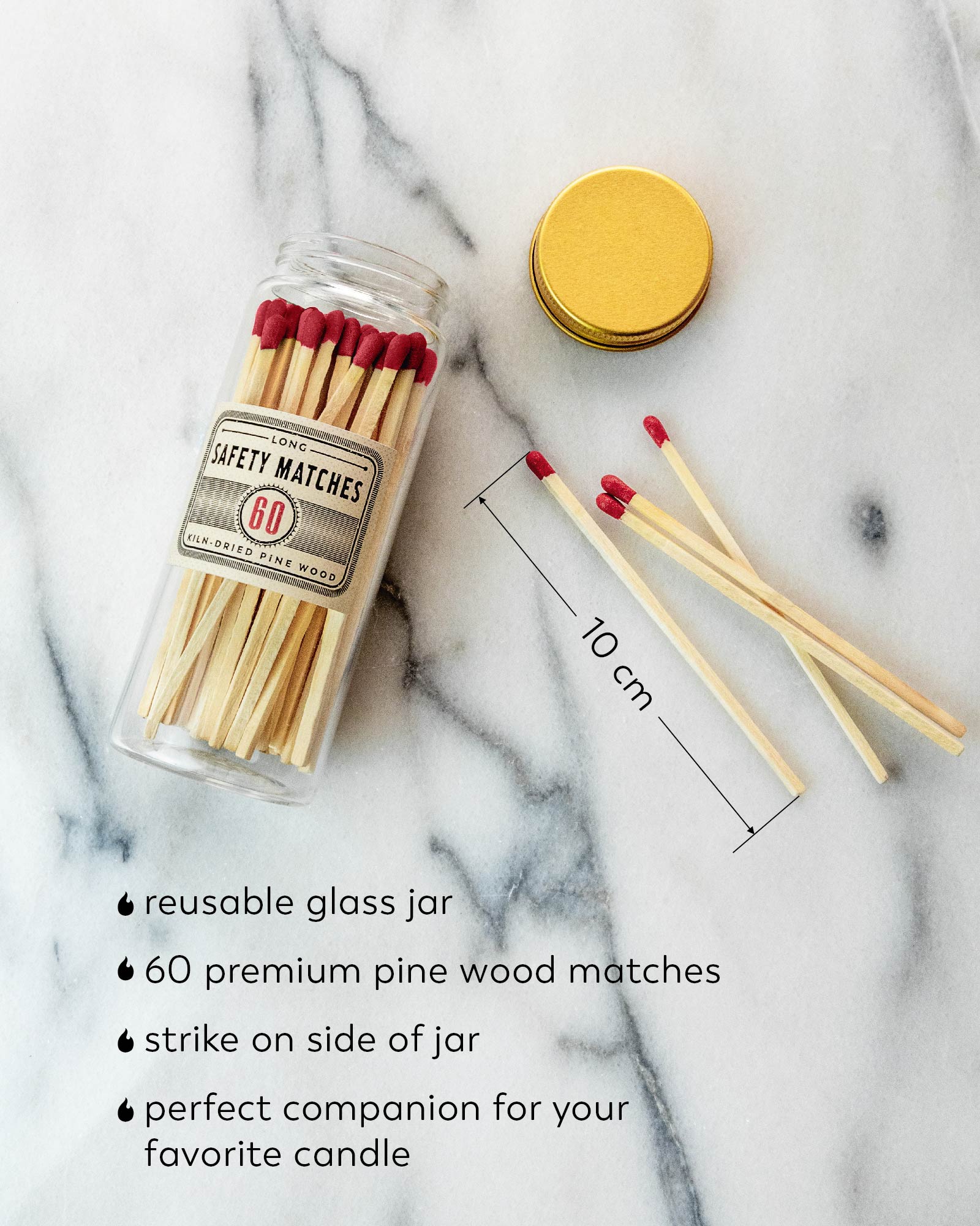 Long Matches For Candles | Set Of 60 Matchsticks