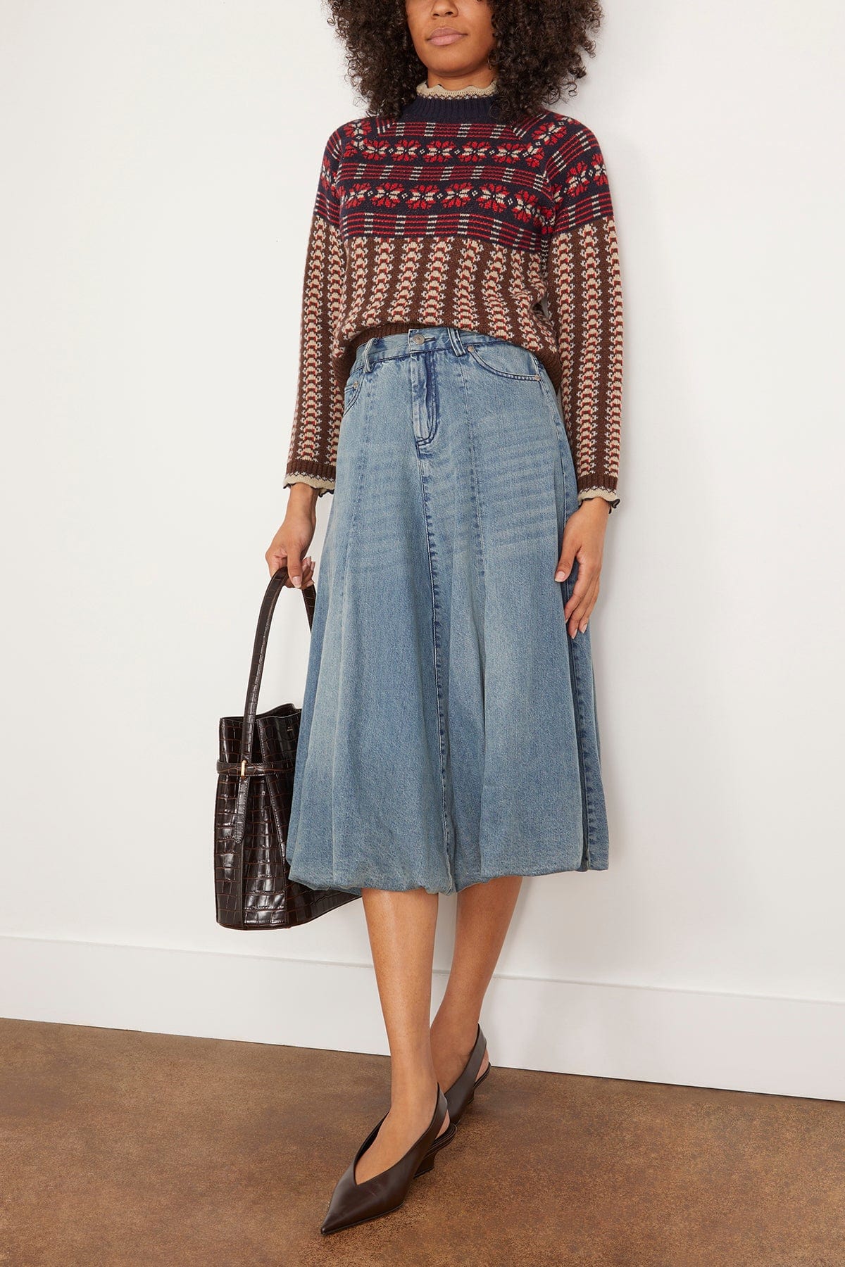 Amari Denim Bubble Skirt Blue
