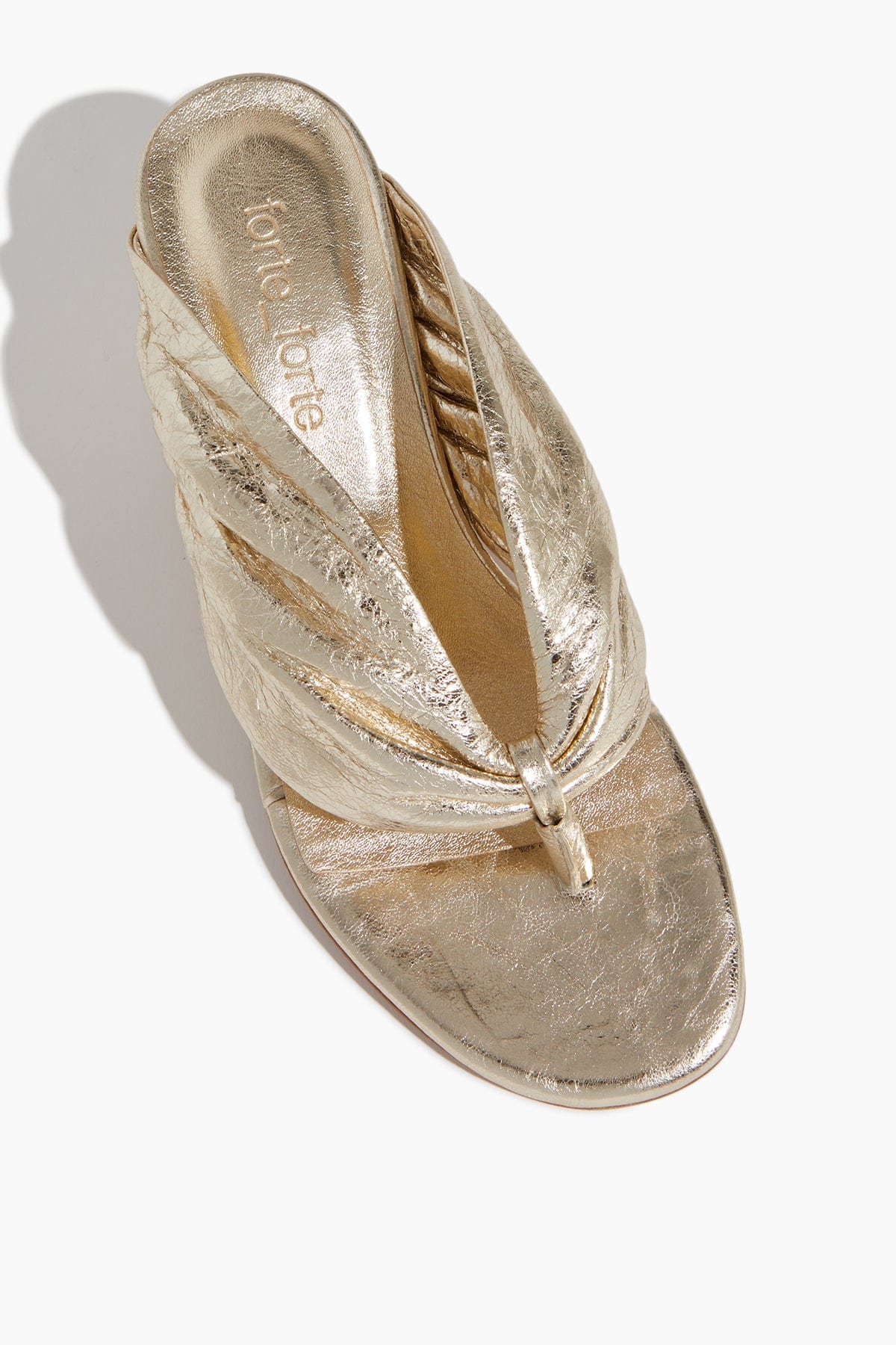 THONG SANDALS IN CREAM WHITE LAMBSKIN PRINTED LOGO WITH GOLD HARDWARE main image 1