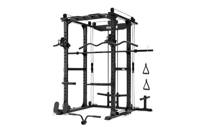Flybird All-in-One Power Rack with Pulley System (Power Rack + Barbell)